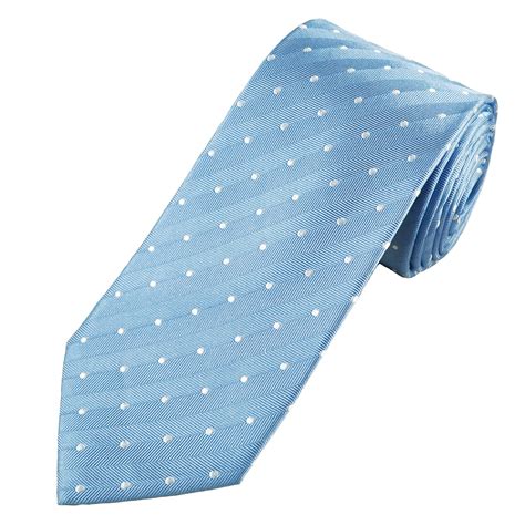 Luxury Light Blue And White Polka Dot Mens Silk Tie From Ties Planet Uk