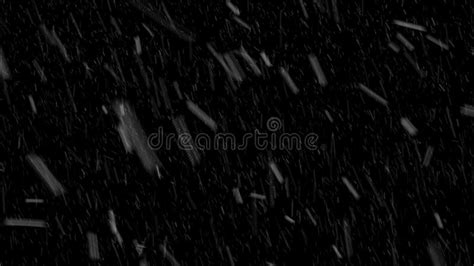 Snow Storm On Black Background Seamless Loop Able Animation Stock