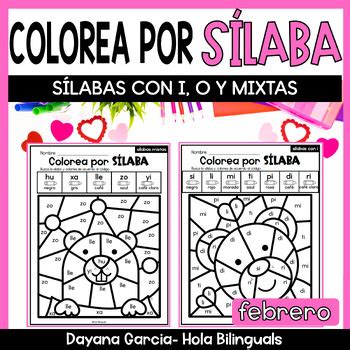 Colorea Por S Laba Color By Code Spanish Syllables Febrero Tpt