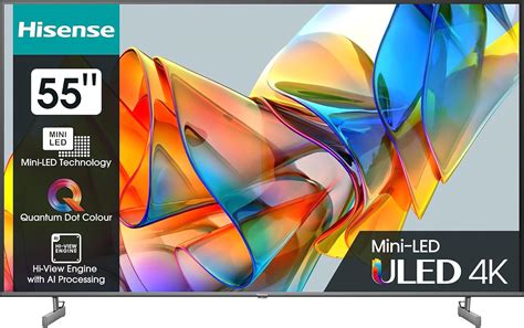 Hisense 55U6KQ 139 cm (55 Inch) TV 4K Mini LED ULED HDR Smart TV, 60 Hz ...