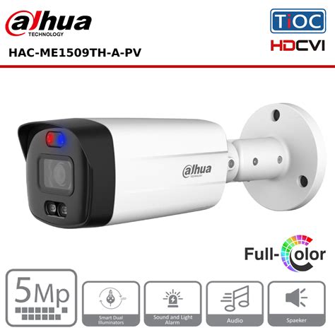 5MP Dahua HAC-ME1509THP-A-PV 5MP HDCVI TiOC Active Deterrence Fixed Bu ...