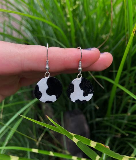 Boucles Doreilles Imprim Petite Vache Etsy