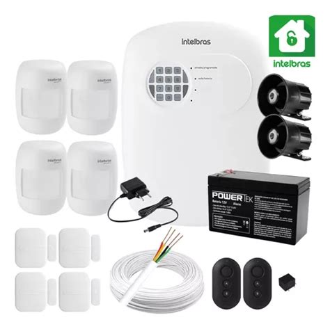 Kit Alarme Intelbras C Sensores 4 Magnéticos E 4 Infra Cf