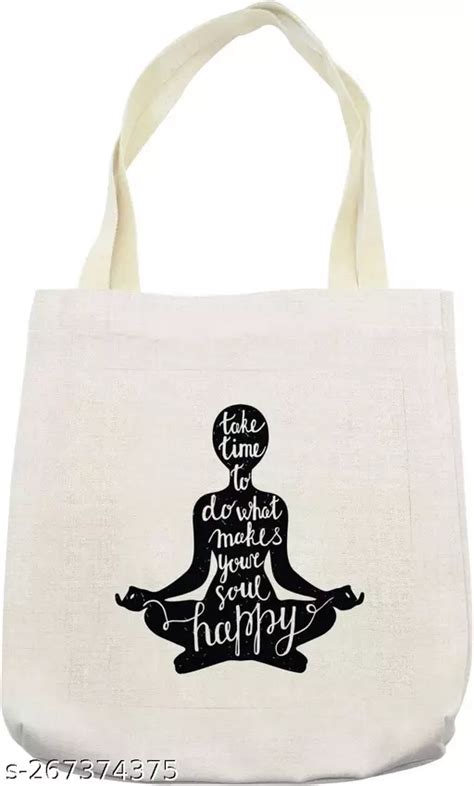 Apsra Saying Tote Bag Take Time To Do What Make Your Soul Happy Yoga