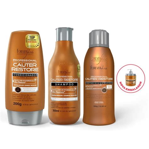 Kit Cauterização Capilar Cauter Restore Forever Liss 300g