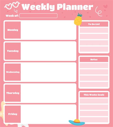 9 Best Images of Monday Through Friday Planner Printable - Printable ...