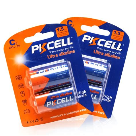 4pcs PKCELL 1 5V C LR14 Ultra Alkaline Batteries 114A U11 MN1400 Single