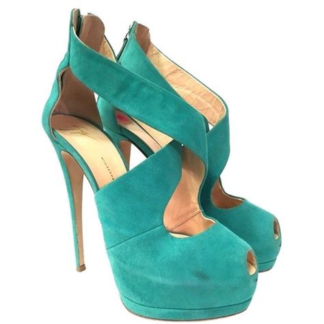 Pre Owned Giuseppe Zanotti Sharon Heels Size Turquoise Platforms