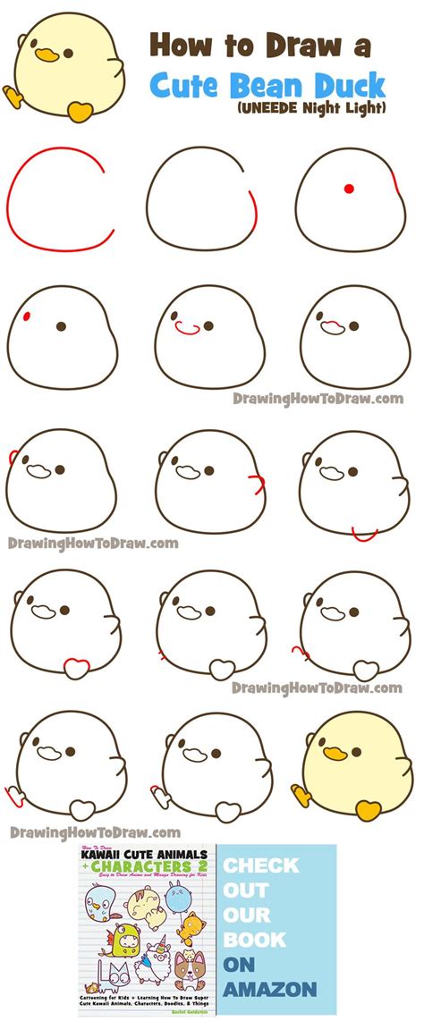 How to Draw a Cute Chibi / Kawaii Cartoon Duck Easy Step by Step ...