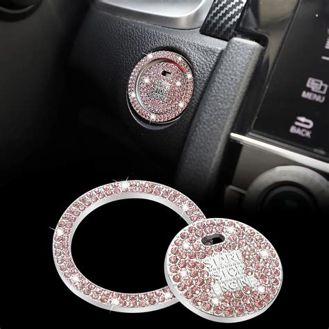 Amazon TOMALL Bling Car Engine Start Button Cover Diamond Interior