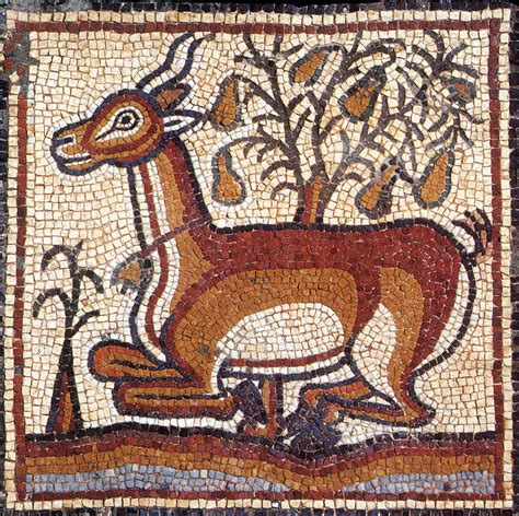 Gazelle, Byzantine Mosaic, 6th Century Photograph by Science Source ...