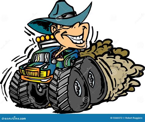 Cowboy on Monster Truck stock vector. Illustration of monster - 5560372