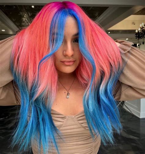 40 Crazy Hair Colour Ideas To Try In 2022 Pink Coral And Blue Hair I