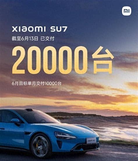 小米汽车 Su7 累计交付超 2 万，6 月单月交付量有望破万，年交付王华的订单销售