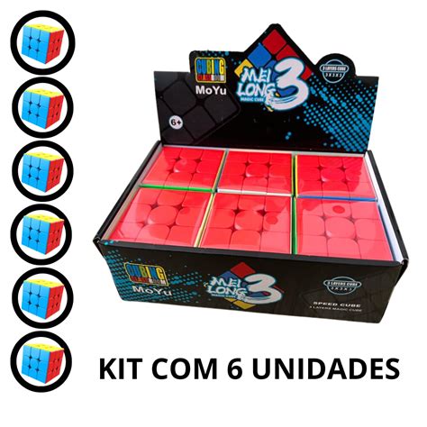 Kit 6 unidades Cubo Mágico Profissional 3x3x3 Stickerless Original