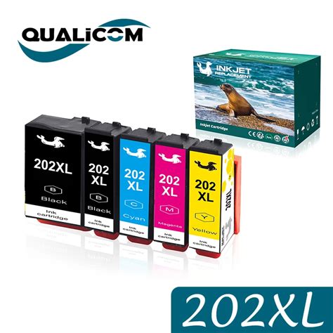 Qualicom 202xl T02g1 T02h1 1set 5psc Compatible Ink Cartridge For Epson