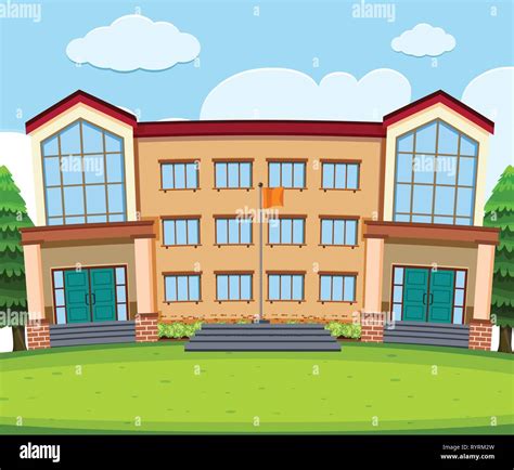 A school building background illustration Stock Vector Image & Art - Alamy