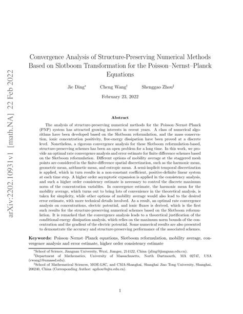 Convergence Analysis Of Structure Preserving Numerical Methods Based On