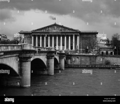 French Parliament building in the Bourbon Palace Paris France Stock ...