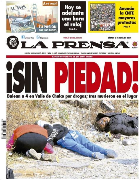 Periódico La Prensa México Periódicos De México Edición De Sábado