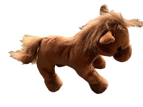 Unipak Designs 8" Standing Brown Horse Plush Toy Stuffed Animal ...