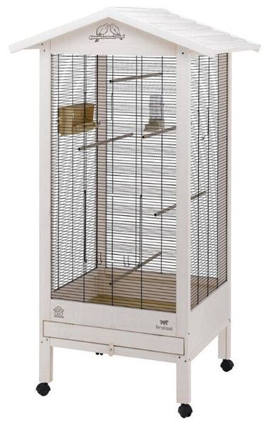 Ferplast Hemmy Клетка для птиц,деревянная, 84,5х65,5х165 см,белый ...