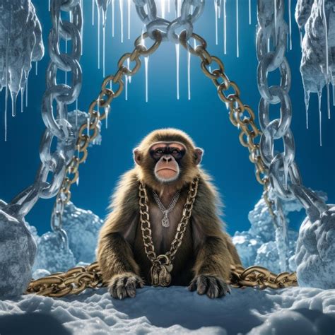 Premium Photo Frozen Swag Ice Monkey Oasis In Glittering NFT Heaven