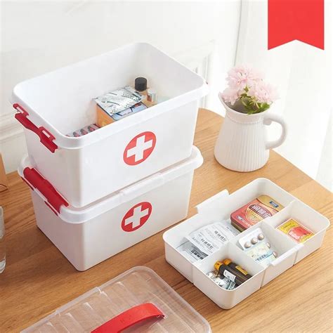 Portable double layer medicine box household small medicine box ...