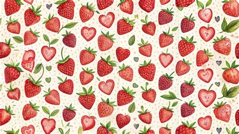 Strawberry pattern with a strawberry on a white background | Premium AI ...