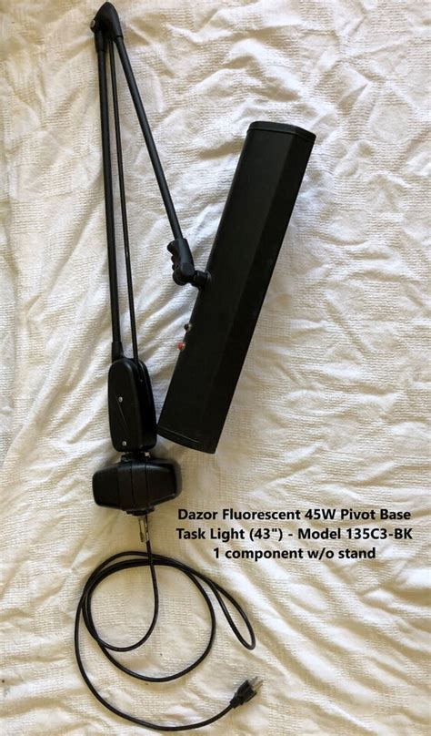 Dazor Fluorescent 45W Pivot Base Light 43 Model 135C3 Black EBay