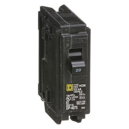 Square D Miniature Circuit Breaker A V Ac Pole Plug In