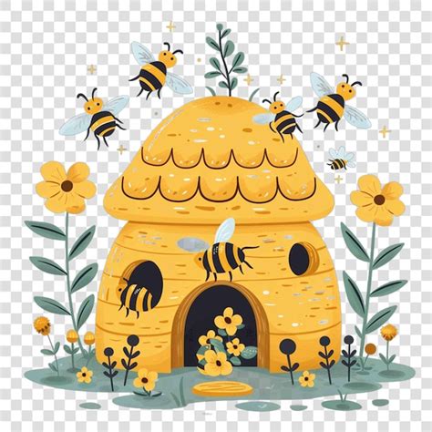 Maison Est Ou Mon Abeille Svg PSD modèles PSD gratuits de haute