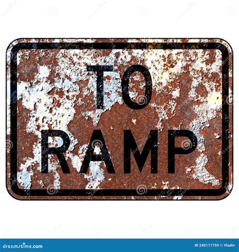 Old Rusty American Road Sign In Street Ped Crossing Royalty Free