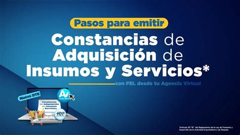 Pasos Para Emisi N Constancia De Adquisici N De Insumos Y Servicios