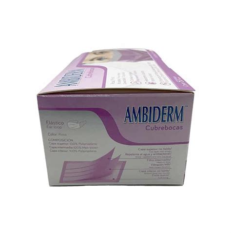 Cubrebocas Tricapa Plisado Termosellado Rosa Ambiderm Bacmedical