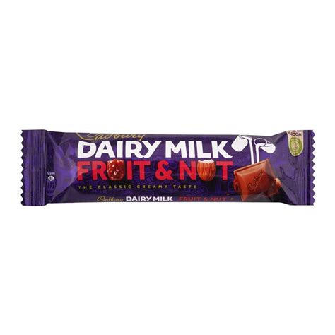 Cadbury Dairy Milk Fruit And Nut Chocolate 38g | Fruitful Indulgence ...