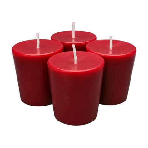 Mainstays Scented Votive Candles Red Warm Apple Pie 4 Pack Walmart