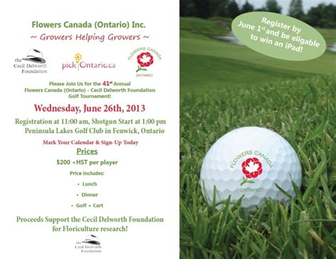 Sign Up Today For The 41st Annual Cecil Delworth Charity Golf Tournament