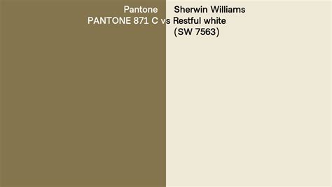 Pantone 871 C Vs Sherwin Williams Restful White Sw 7563 Side By Side Comparison