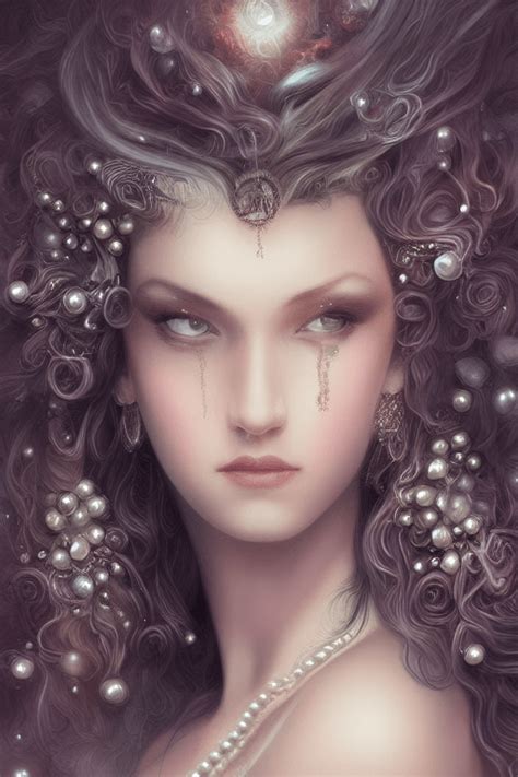 Mujer Fractal Con Perlas Y Joyas En El Pelo De Charlie Bowater