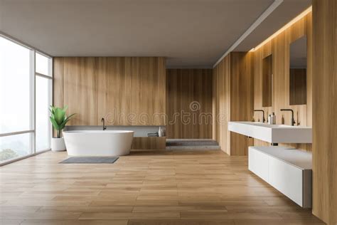 Modern Design Bathroom Interior Stock Illustration Illustration Of