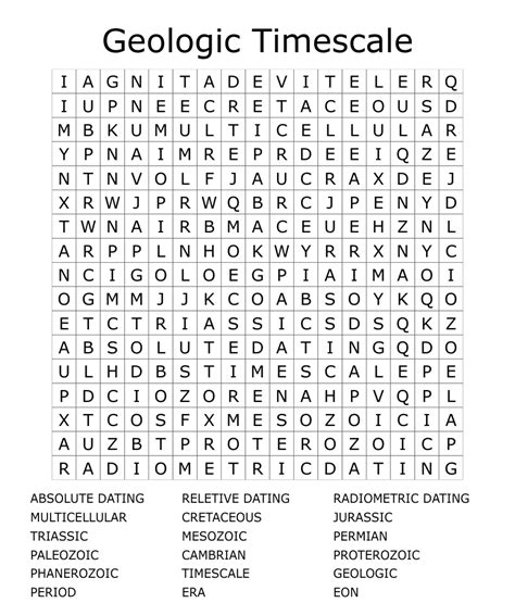 Geologic Time Scale Crossword Wordmint Off