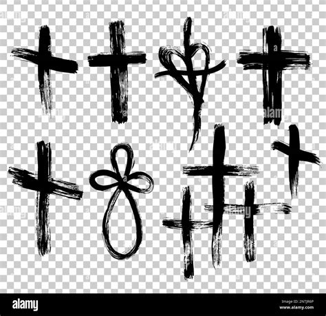 Hand Drawn Cross Grunge Cross Cross Made With Brush Stroke On