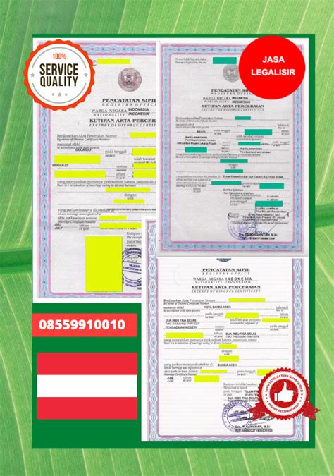 Jasa Legalisir Akta Perceraian Sertifikat Apostille Austria