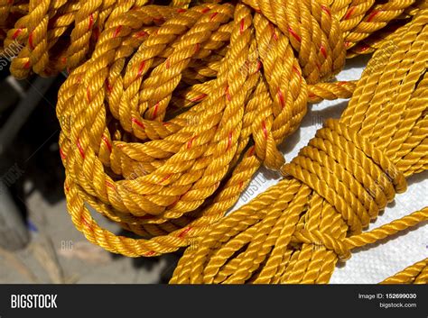 Yellow Rope Piles On Image And Photo Free Trial Bigstock