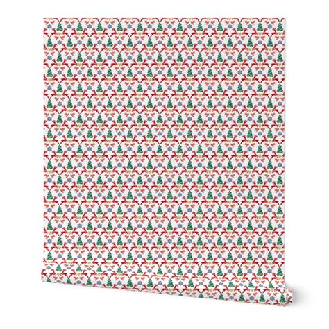 Reindeer Multicolor Midium Wallpaper Spoonflower