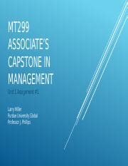 MT299 Unit 1 Assignment 1 LMiller Pptx MT299 ASSOCIATE S CAPSTONE