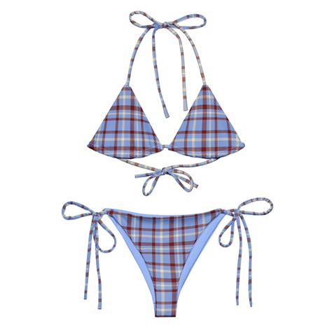 Blue Y K Plaid Bikini Tartan Pattern Checkered Bikini Hot Girl Summer Y K Coquette Etsy