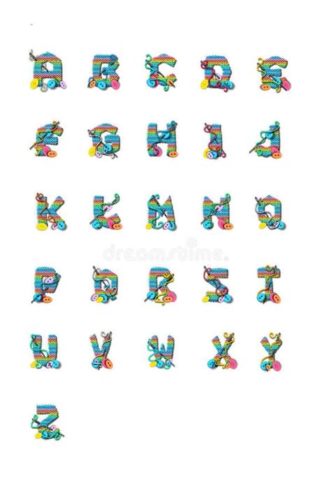 Stylized Colorful Alphabet And Numbers In Vector Stock Vector