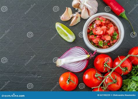 Salsa Sauce And Ingredients Stock Image - Image of natural, mexican ...